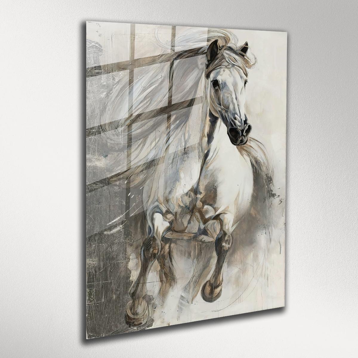 Beyaz%20At%204mm%20Dayanıklı%20Cam%20Tablo%20Temperli%20Cam,%20White%20Horse%20Glass%20Wall%20Decor