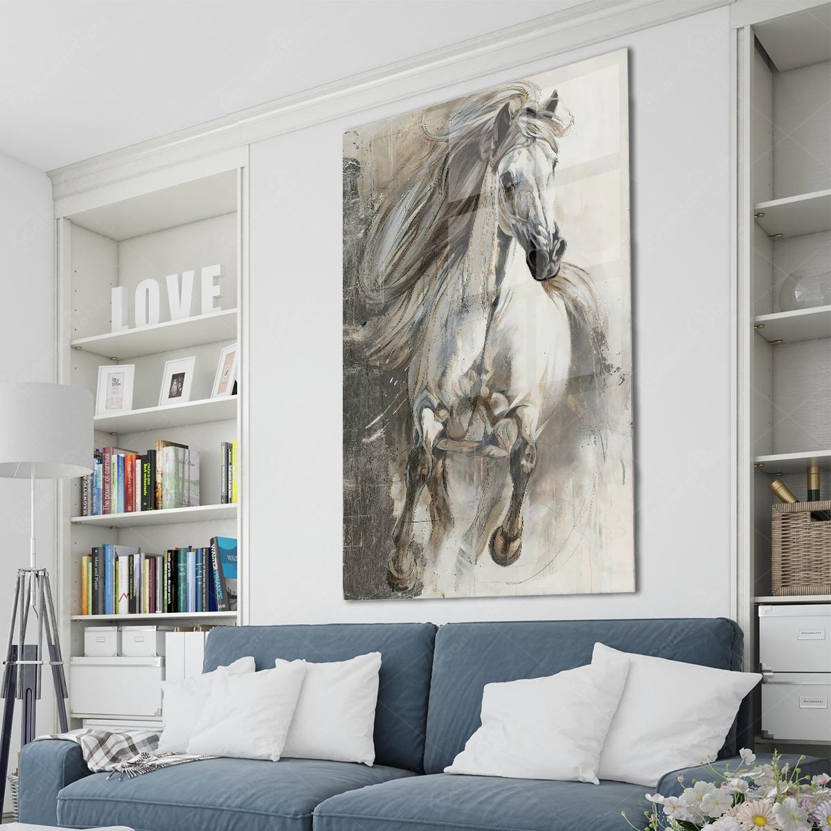 Beyaz%20At%204mm%20Dayanıklı%20Cam%20Tablo%20Temperli%20Cam,%20White%20Horse%20Glass%20Wall%20Decor