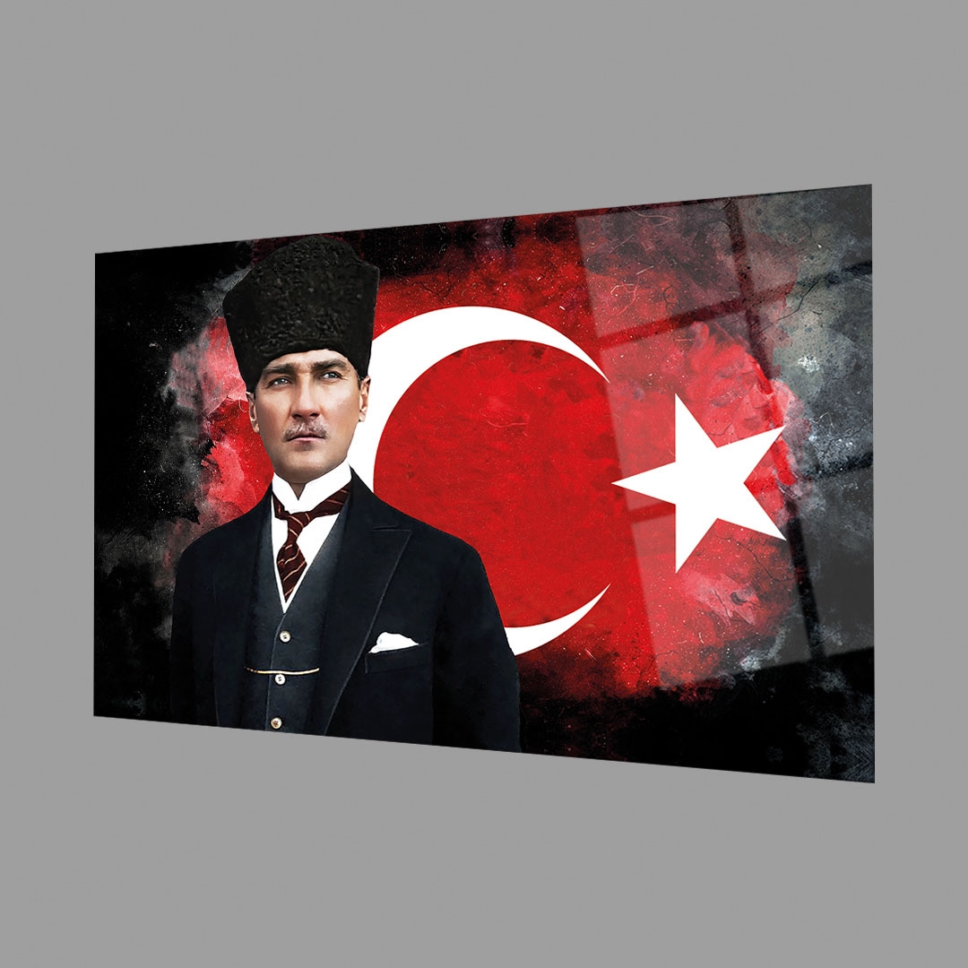 Atatürk%20ve%20Türk%20Bayrağı%20Cam%20Tablo%204mm%20Dayanıklı%20Temperli%20Hediyelik%20Büyük%20Tablo