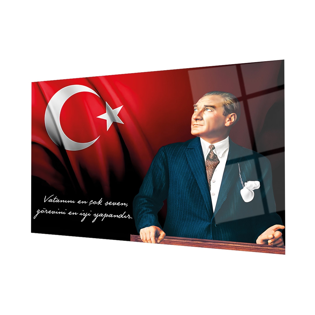 Atatürk%20Bayrak%20Atatürk%20Silüetli%20Gölgeli%20Cam%20Tablo