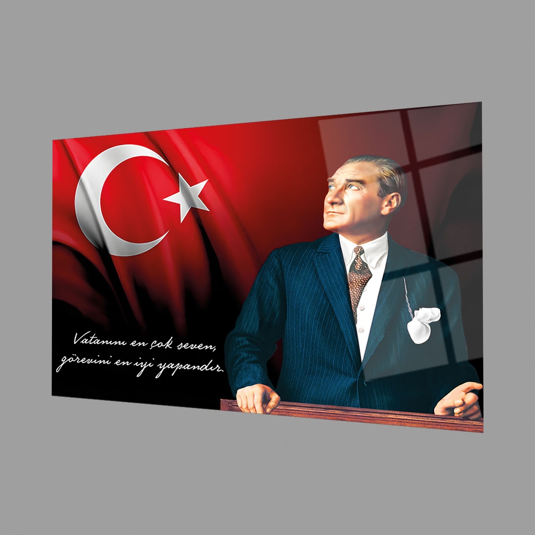 Atatürk%20Bayrak%20Atatürk%20Silüetli%20Gölgeli%20Cam%20Tablo