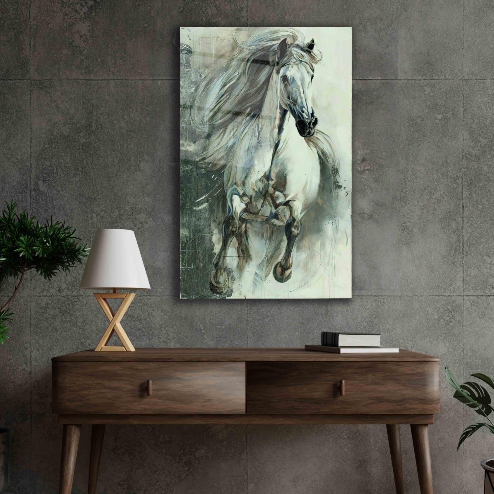 Beyaz%20At%204mm%20Dayanıklı%20Cam%20Tablo%20Temperli%20Cam,%20White%20Horse%20Glass%20Wall%20Decor