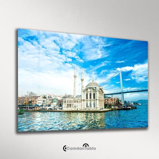 Ortaköy Camii Manzara Cam Tablo