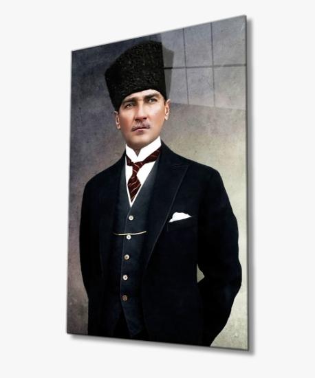 Atatürk 4mm Dayanıklı Cam Tablo Temperli Cam, Ataturk Glass Wall Decor.