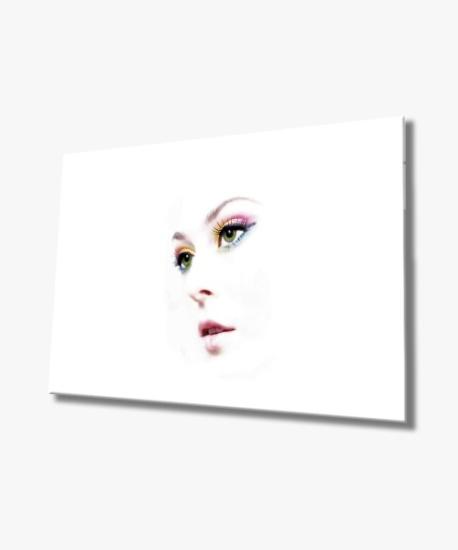 Kadınlar Sade Yüz Cam Tablo 4mm Dayanıklı Temperli Cam, Women Plain Face Glass Wall Art