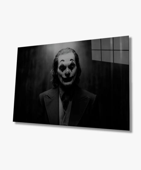 Siyah Beyaz İnsan Fotoğrafları Joker Cam Tablo